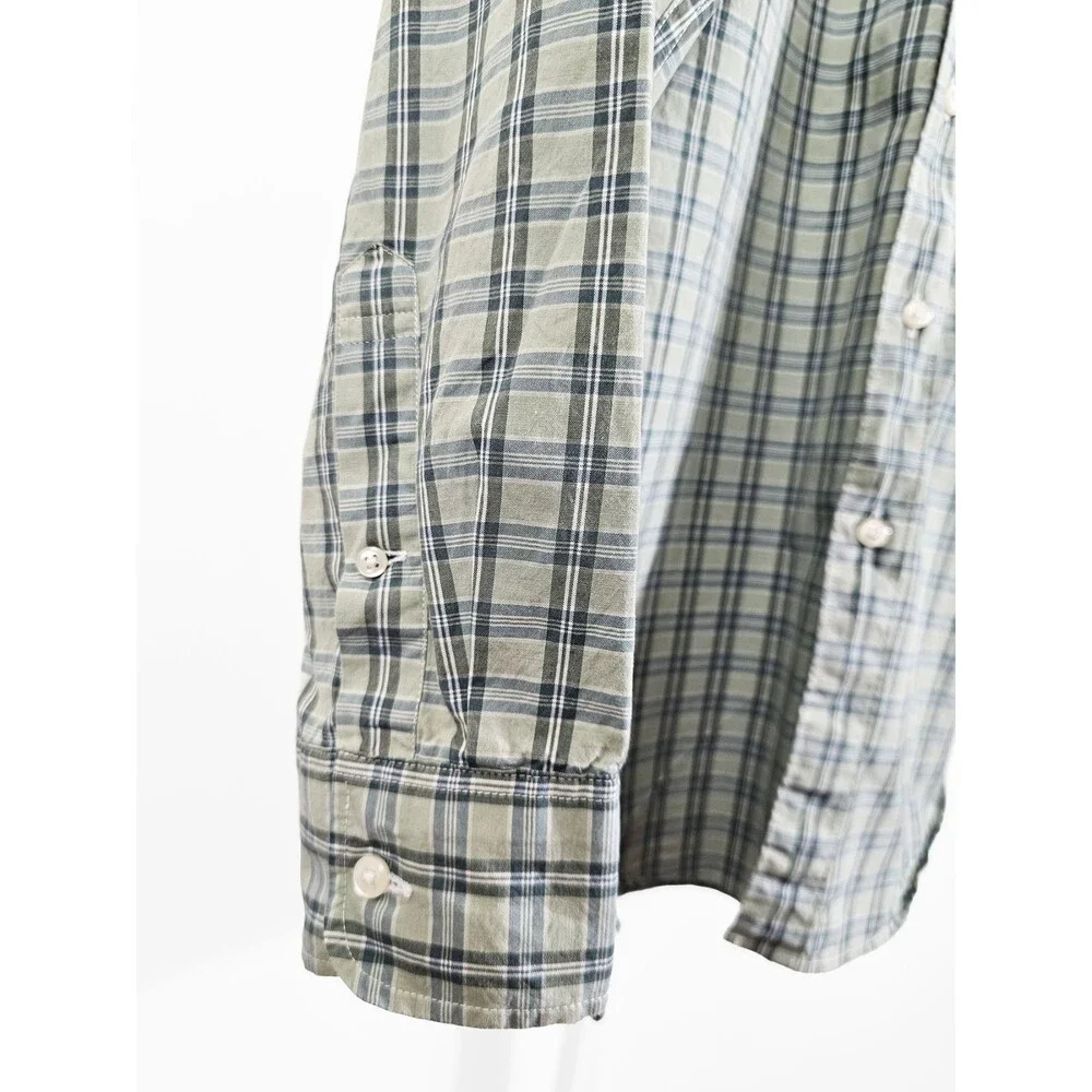 JCrew Reimagined Medium Organic Cotton Green Long Sleeve Button Down